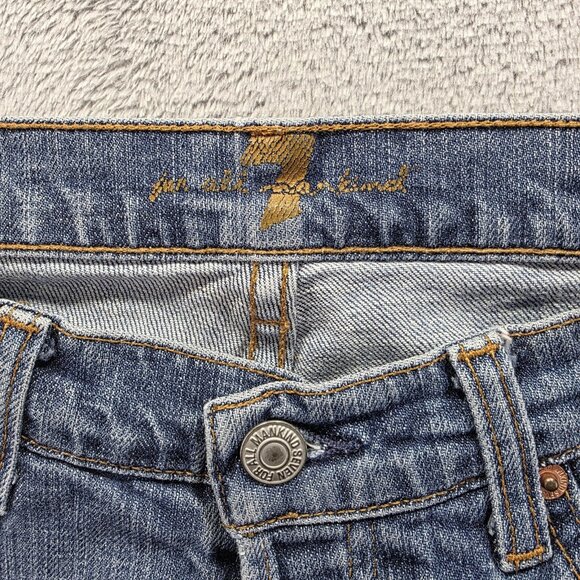 7 For All Mankind Jeans Womens 27 Light Wash Boy Cut Made in USA U144055U-055U - Picture 6 of 13